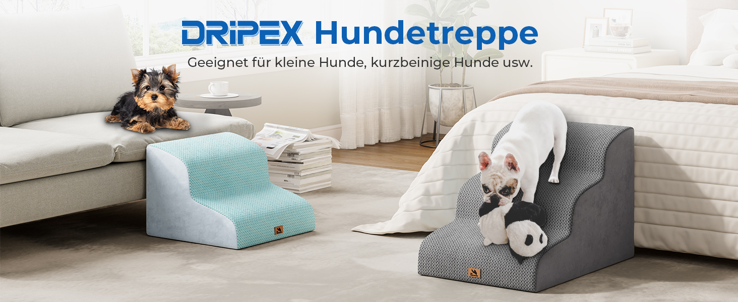 Сходинки для собак та котів, 3 сходинки, 40 см, сірі. Зручні для літніх тварин, миються, не слизькі. Для дому, до ліжка, дивану.