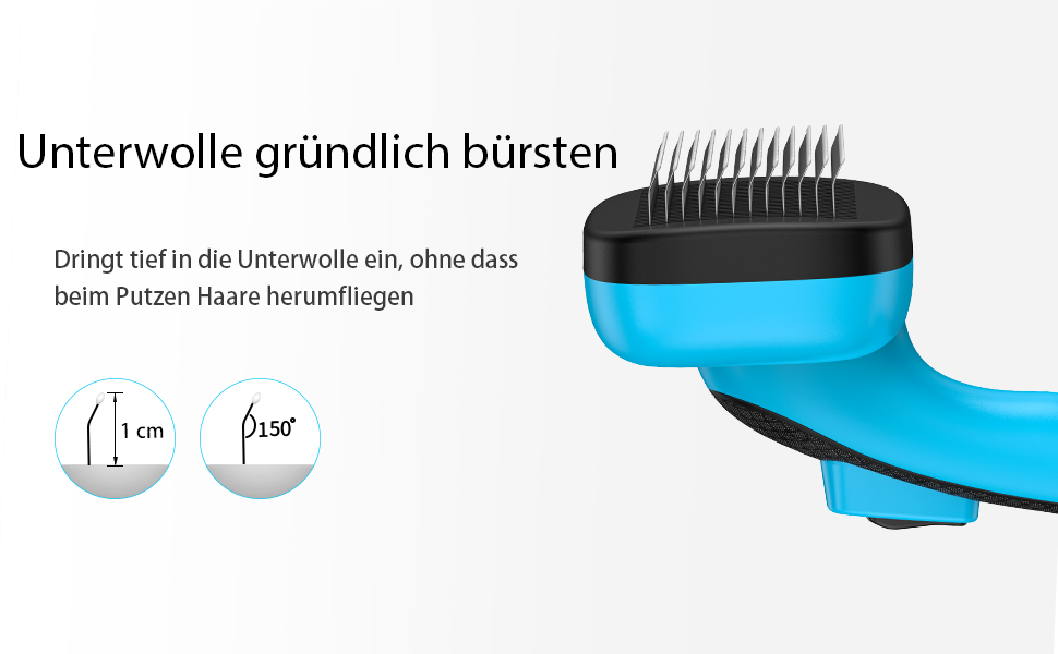 Набір для догляду за собаками (5 шт.) – щітка для вичісування линяючої шерсті (коротко- та довгошерсті). Синій колір.