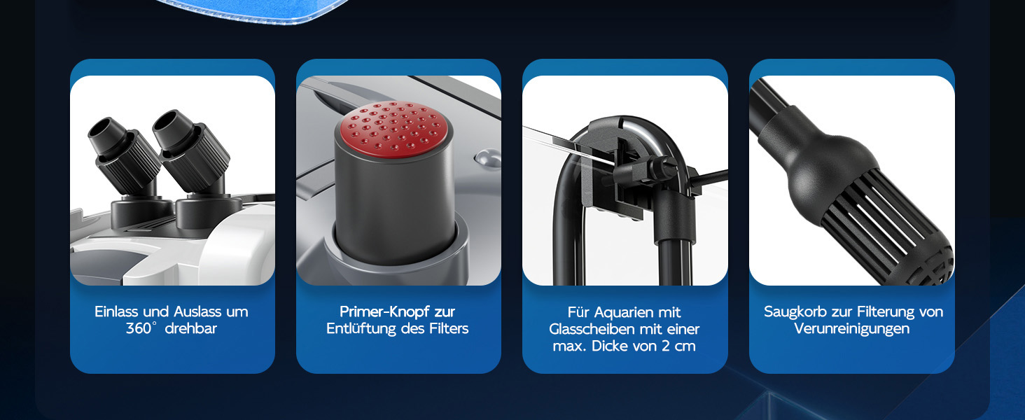 Акваріумний зовнішній фільтр SunSun HW-403B з УФ-лампою 9 Вт, 1400 л/год, 3 ступені фільтрації