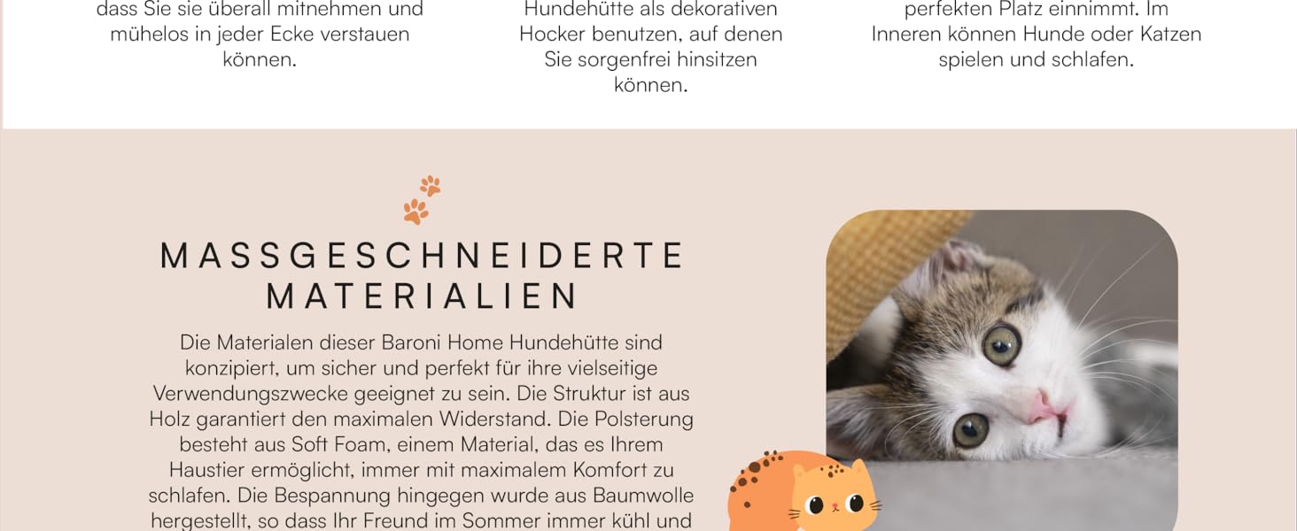 Підстилка для собак та котів Baroni Home, складана, коричнева, 38 x 38 x 42 см