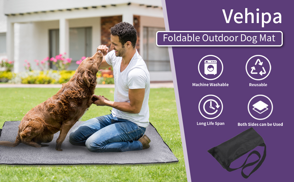 Складана килимок для собак 95x65 см, водовідштовхувальний, для подорожей та дому