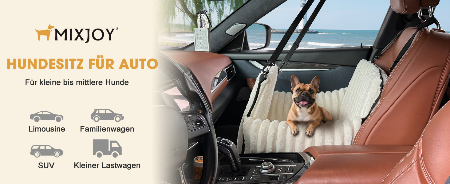Автомобільне ліжко для собак MIXJOY: комфортне місце на задньому/передньому сидінні, сіре (бежеве)