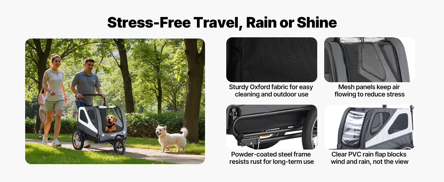 Велосипедний відсік для тварин VEVOR - для маленьких та великих собак, складаний, з колесами