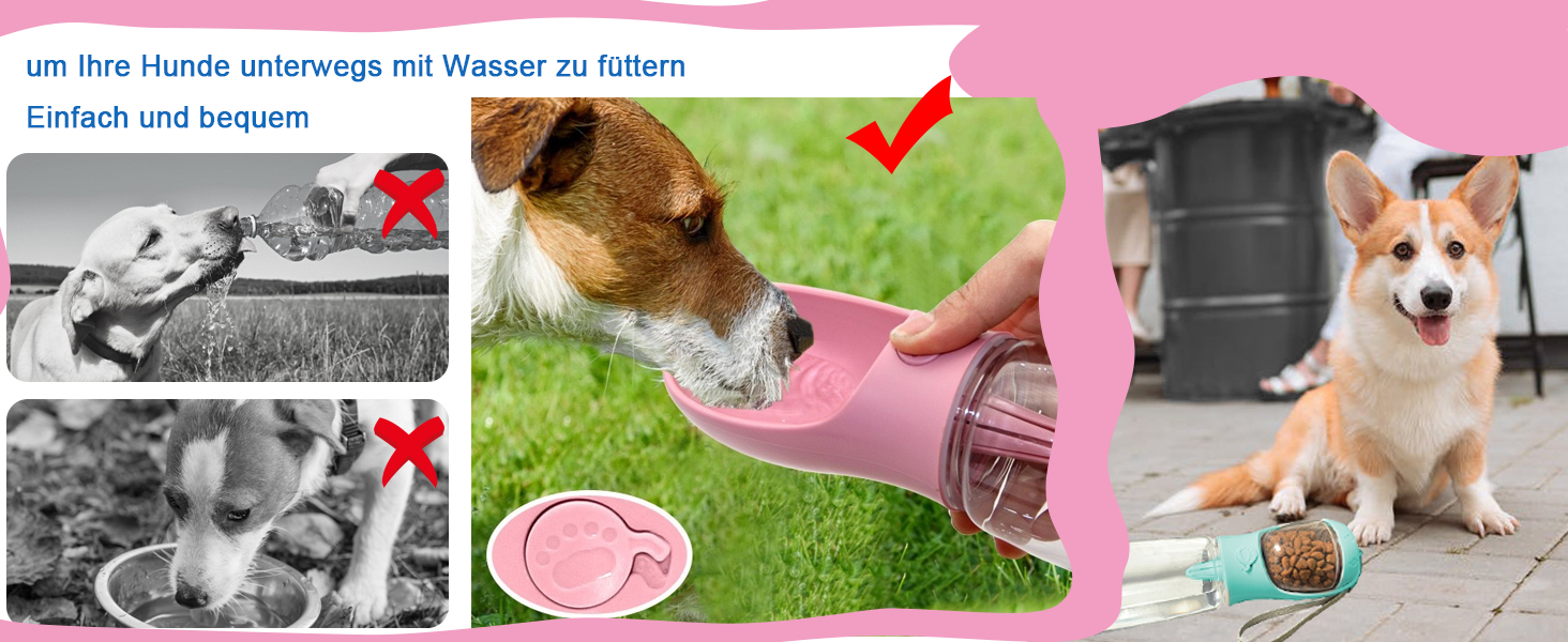 Водяна пляшка для собак на прогулянці, портативна, BPA-free, 550 мл, біла