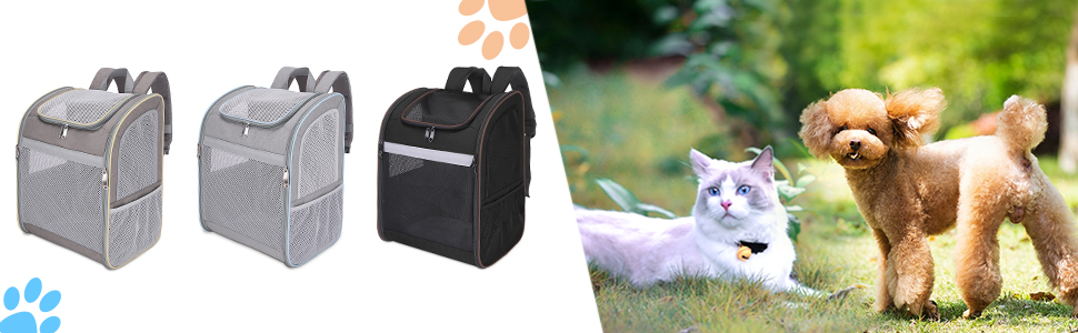 Рюкзак-переноска для собак та котів ALLSOPETS, сірий, з безпечним ременем та світловідбиваючими смугами