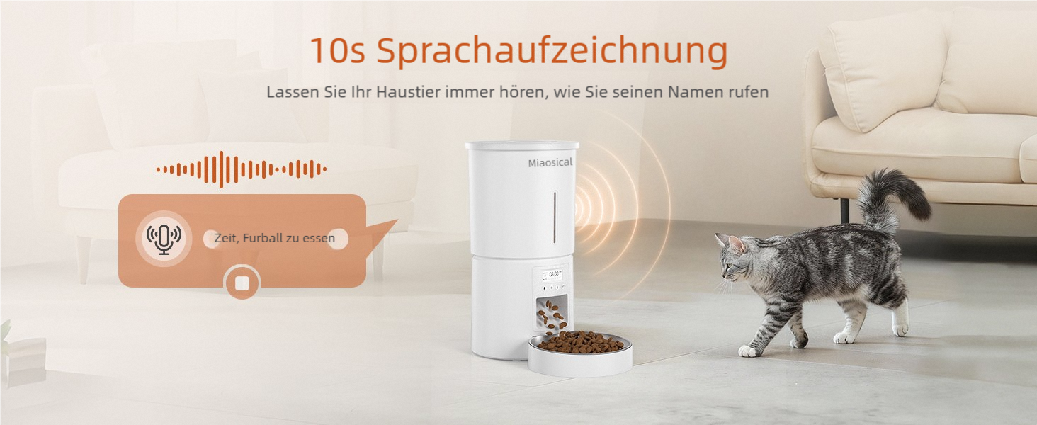 Автомат годівлі для котів 4.2L з програмуванням, з нержавіючою чашею, 6 прийомів їжі на день