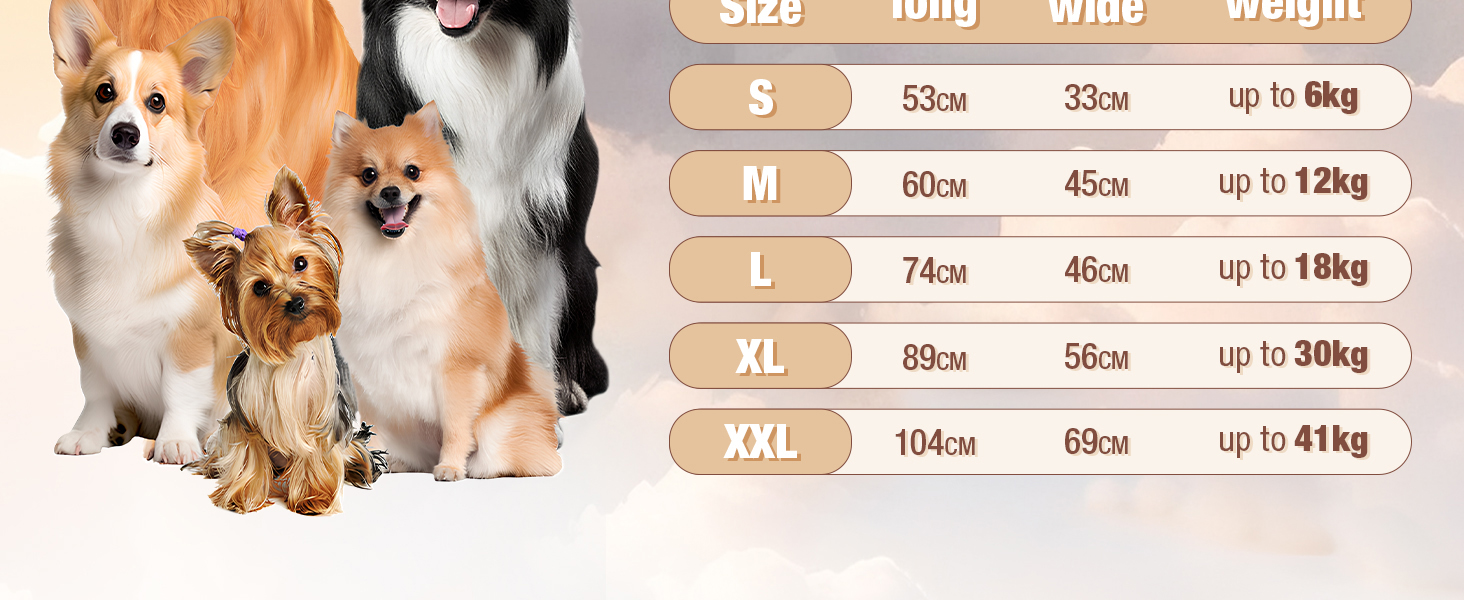 М'яка лежанка для собак Mora Pets: зручна та миюча підстилка для маленьких, середніх та великих собак, 74 x 46 см, бежева