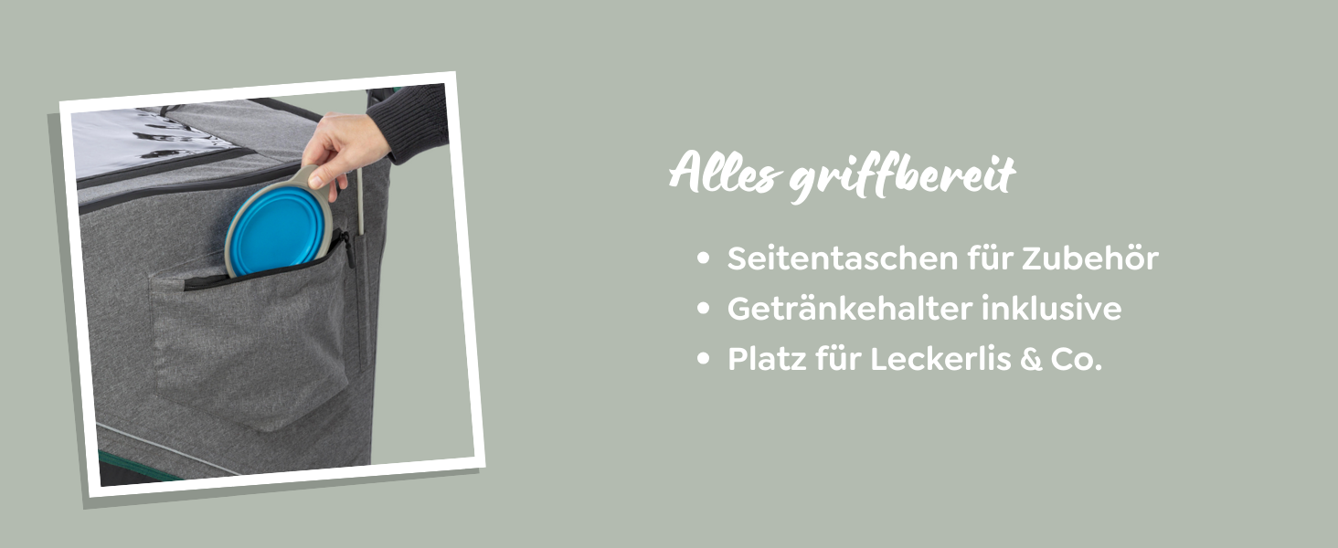 Причіп для собак Trixie на велосипеді, 16.1 x 21.3 x 24.4 дюймів, до 25 кг – підвісна конструкція, великі двері