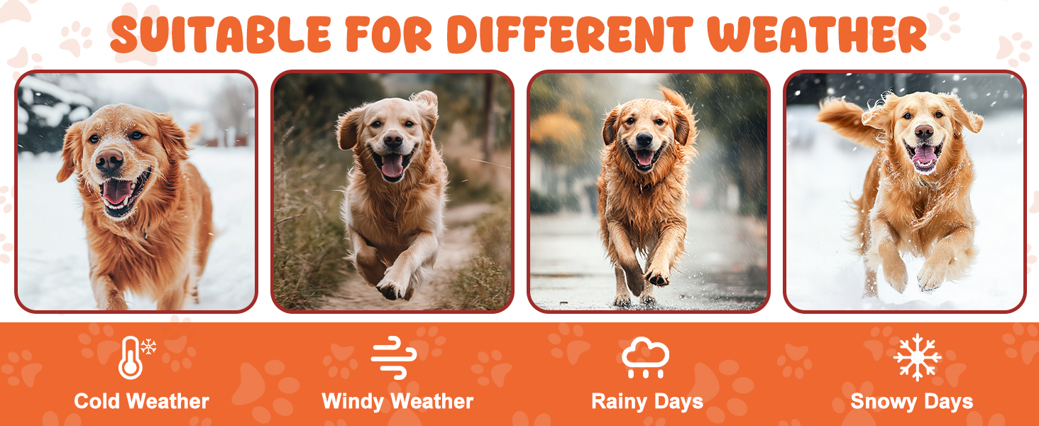 Водонепроникна куртка для собак, світловідбиваюча, вітрозахисна, тепла зимова куртка з м'яким флісовим підкладкою для собак маленьких та великих порід, для активного відпочинку, кемпінгу та походів у холодну погоду, розмір M (спина: 50 см), помаранчевий колір