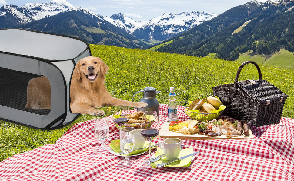 Транспортна переноска для собак та котів, складана, Pop-Up, 94x53x53 см, сіра