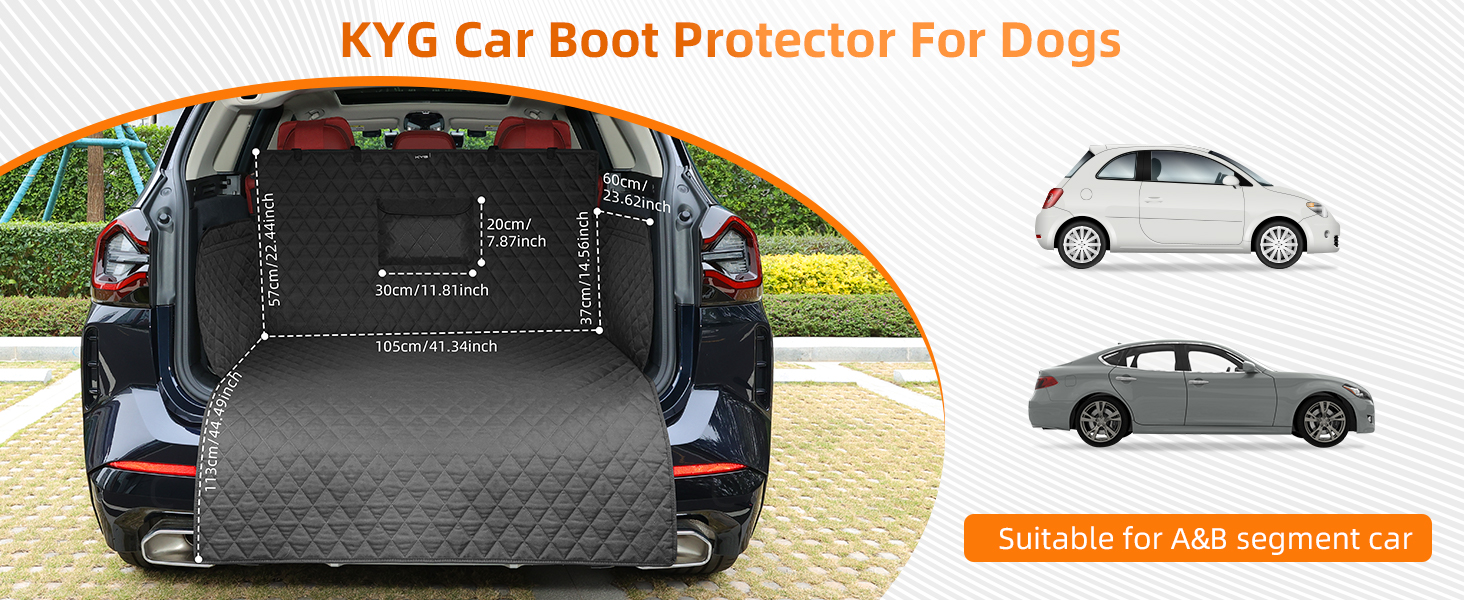 Захист для багажника автомобіля KYG для собак з неслизьким дном, захистом бокових панелей та краю завантаження, універсальний килимок для багажника, ковдра для собак в авто, водонепроникний та стійкий до подряпин 195 * 105 см (потовщений + 1 кишеня)
