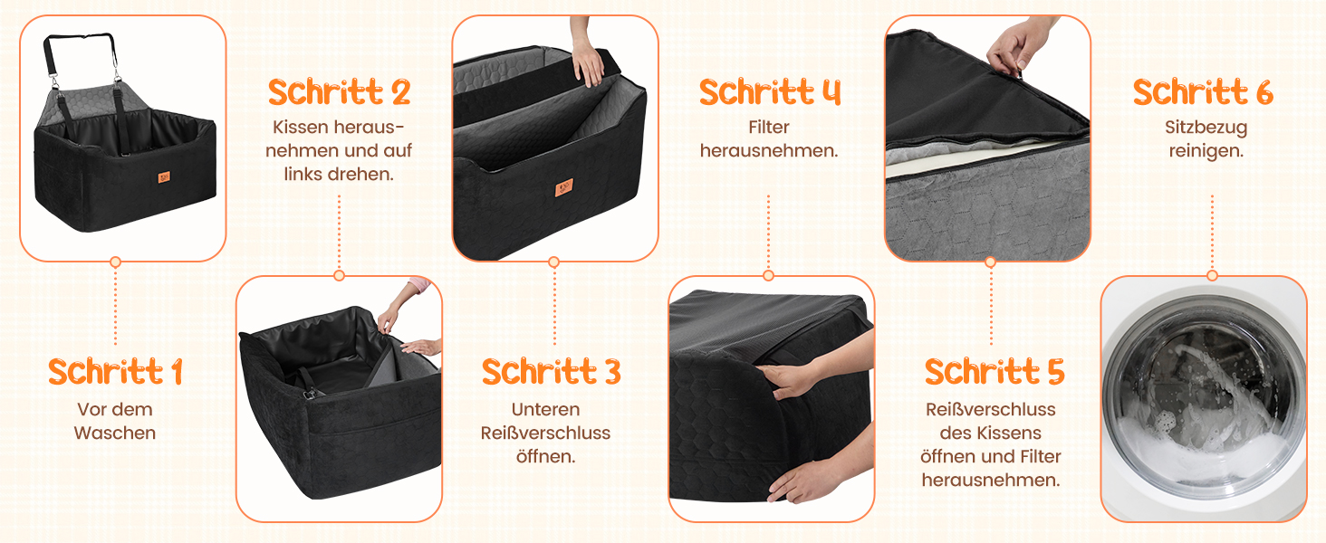 Автомобільний лежак для собак середніх та великих порід 78x55x53 см, знімний, миючий, з поводом, водонепроникний чохол, для великих собак