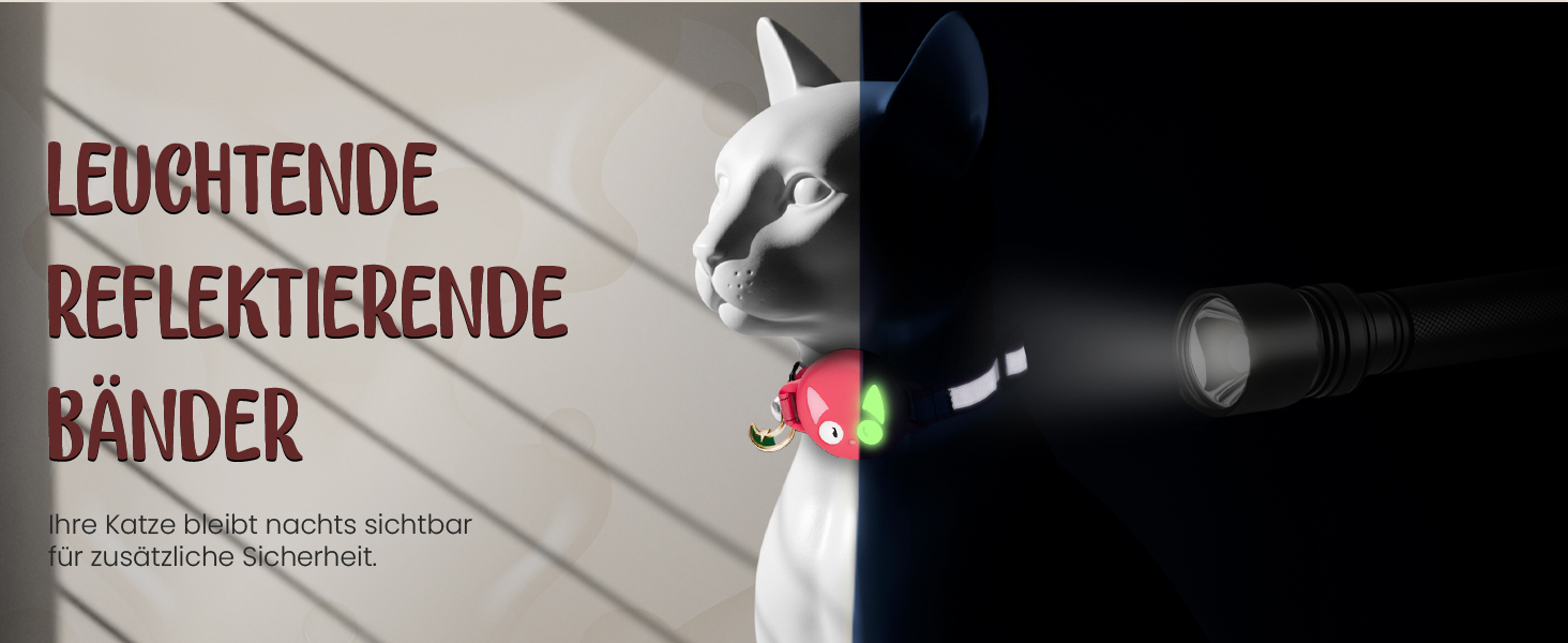 Нашийник для кота KittyTag з аксесуарами, сумісний з Apple Airtag, світловідбиваючий та світловий, GPS, з захистом від задушення, регульований (червоний)