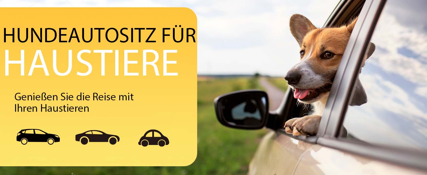 Автокрісло для собак UNICITII: безпечне та зручне автоліжко для собак малого та середнього розміру (до 13.6 кг), чорного кольору.