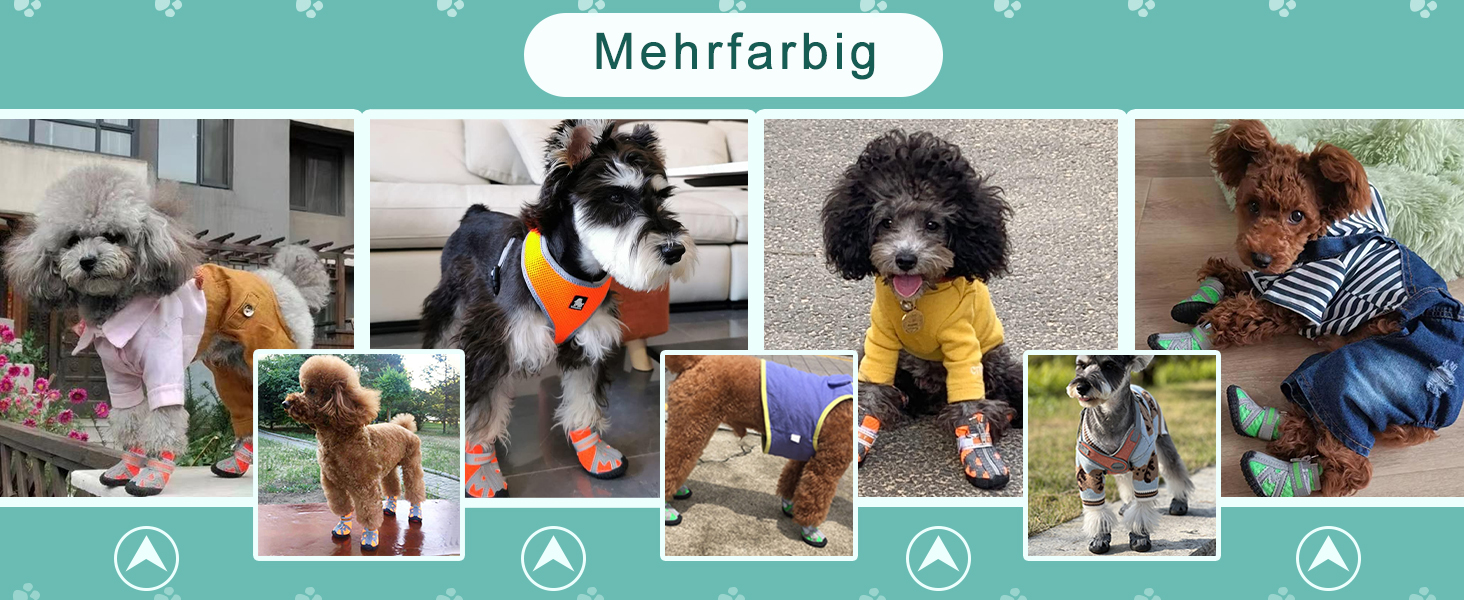 Чорно-білі собачі чоботи Kukaster для захисту лап, 4 шт. Неслизька підошва, світловідбиваючий замок, підходять для собак маленьких, середніх та великих порід, розмір 3