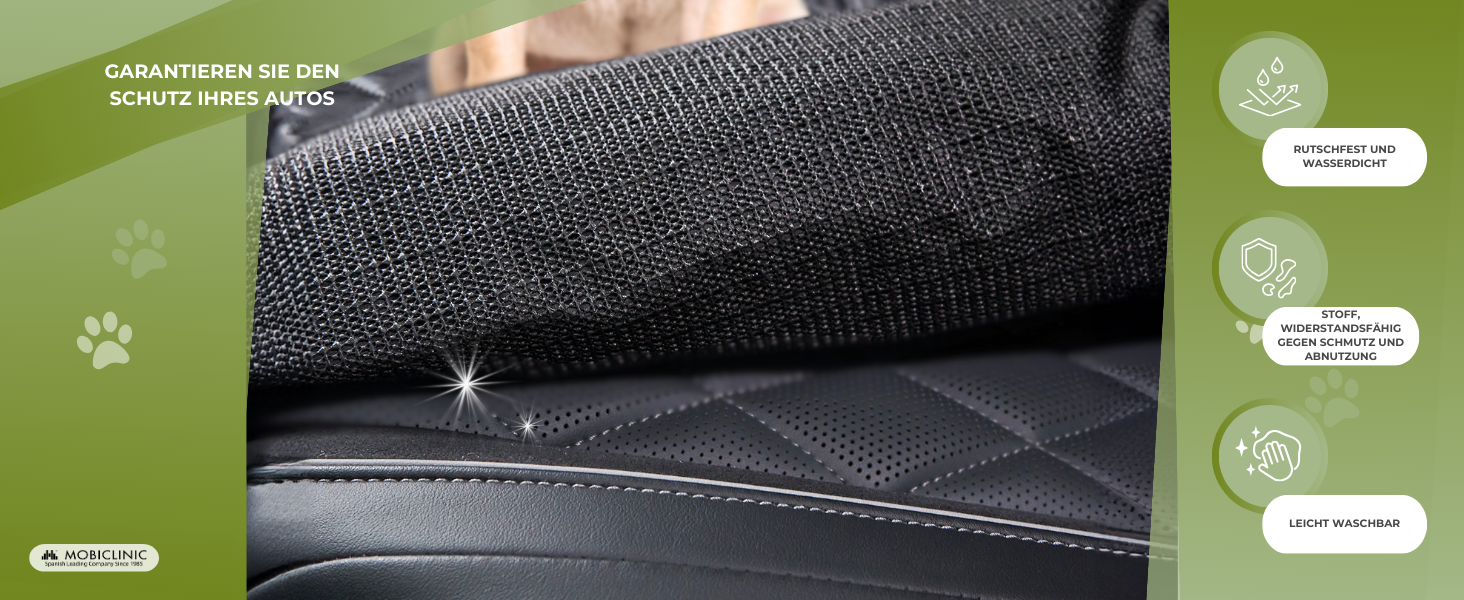 Автокрісло для собак Mobiclinic® Sammy: універсальний, антиковзний, водонепроникний, з кишенями та регульованими ременями