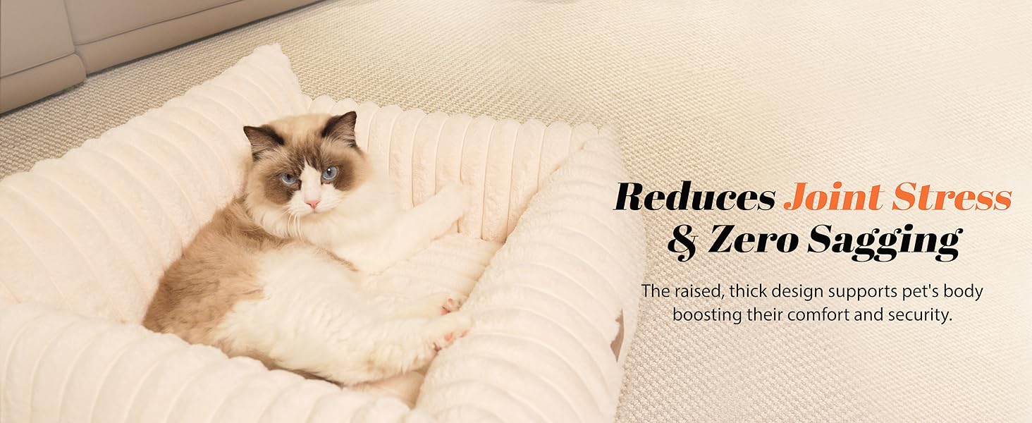 Софа для котів CheerPals Extended Katze – велике м'яке ліжко для котів та маленьких собак знімний, зручний дизайн, 63 x 55–66 см
