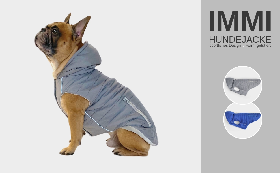 IMMI Куртка для собак | Тепла куртка для собак різних розмірів (Сірий, L)