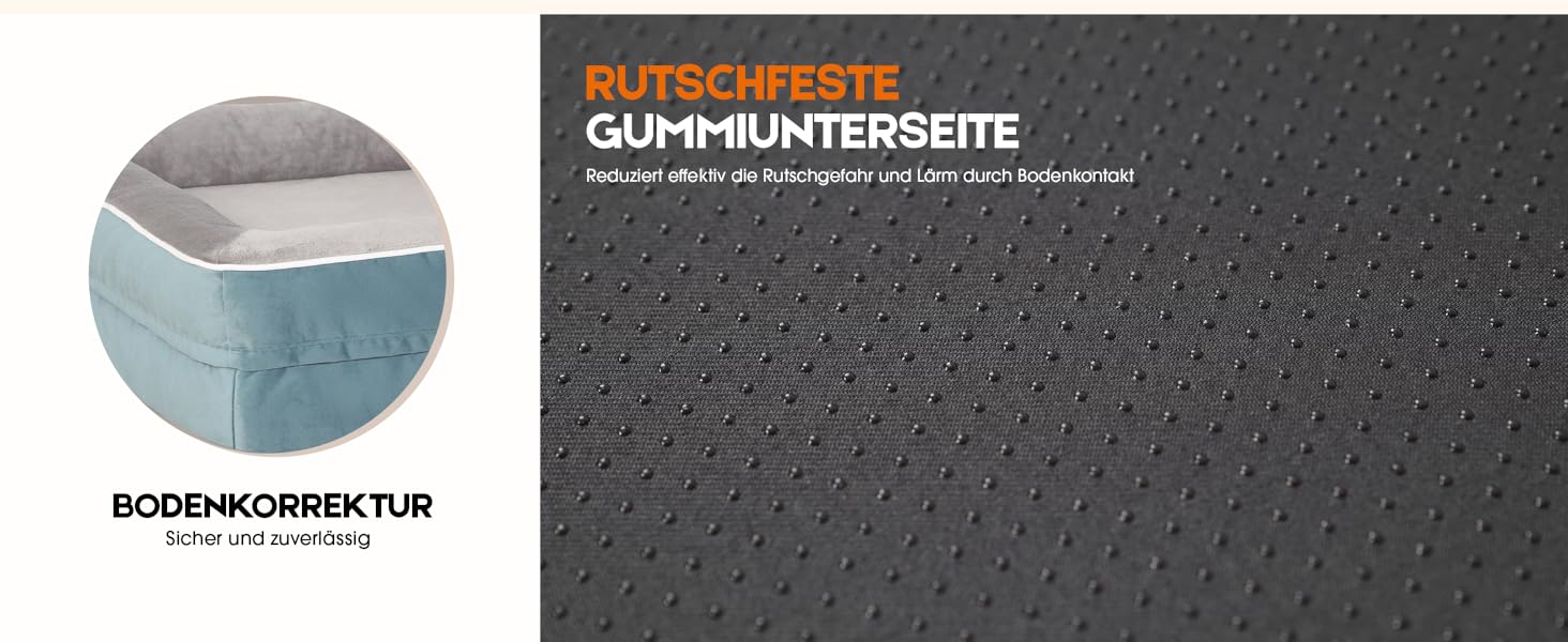 Ортопедичне ліжко для собак XL, корзина для собак, що можна прати, з яєцеподібною піною, водонепроникний диван для собак з неслизьким дном та чотиристоронньою подушкою (117x76x19 см, блакитний)