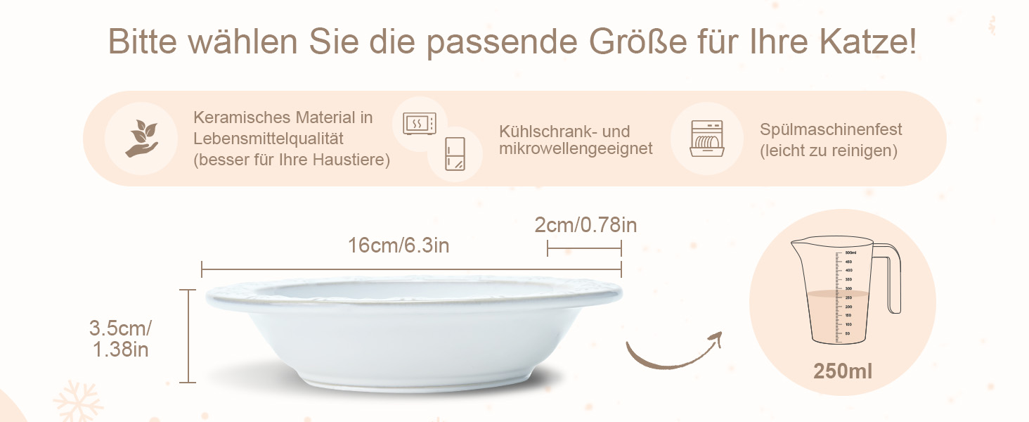 Набори керамічних мисок для котів SPUNKYJUNKY (3 шт.) - білий, сірий, ø16 см