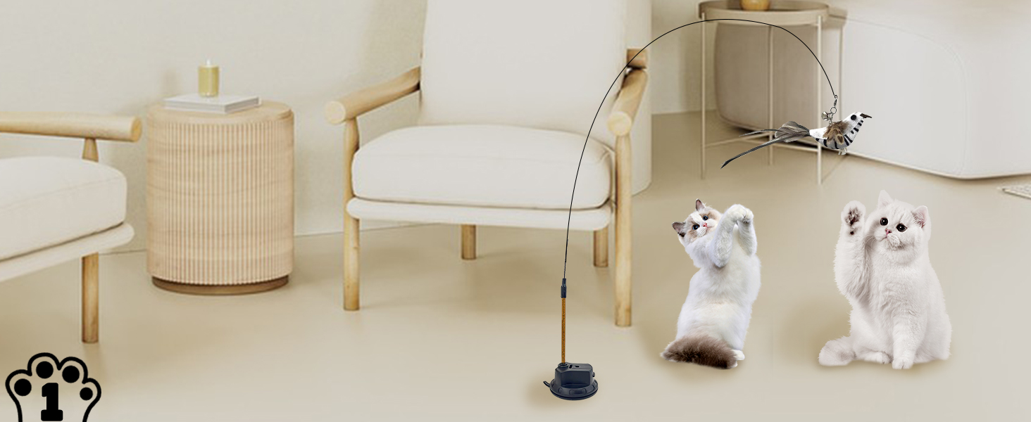 Інтерактивна іграшка для котів CUUOOT 7-в-1: джиґлер, іграшка-пір'їнка, катенок, мотузка для кусання, набір з котячою м'ятою.