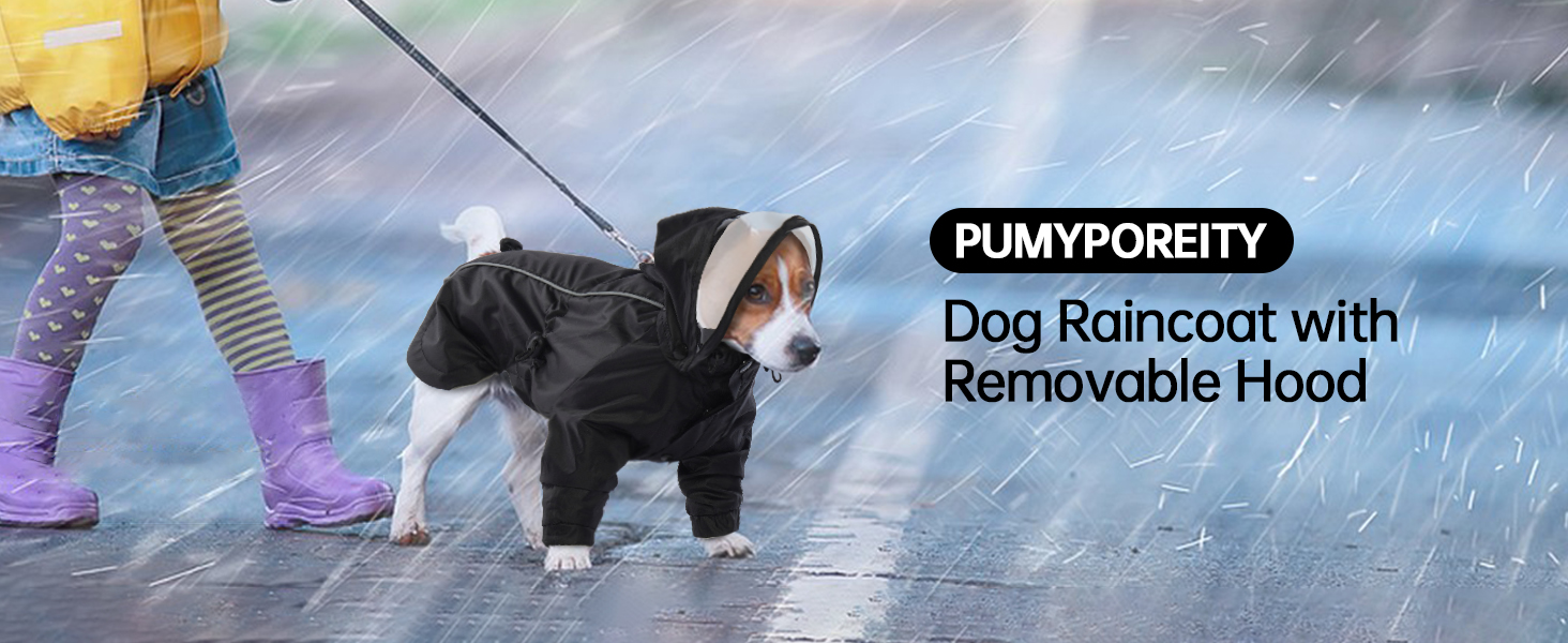 Водонепроникний дощовик для собак, чорний, розмір S. Дощовик для маленьких собак з капюшоном, на кнопках.
