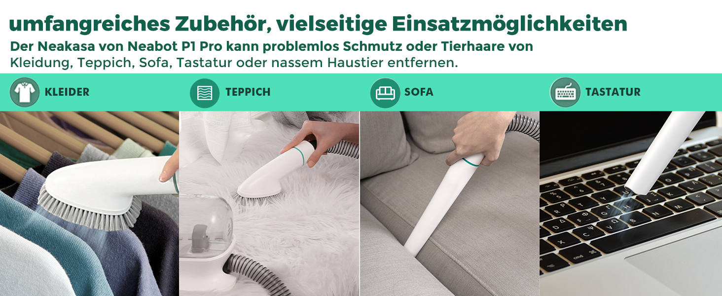 Набір для догляду за тваринами Neabot P1 Pro з пилососом для шерсті, професійні ножиці та леза для собак, котів та інших тварин, сірий перламутровий