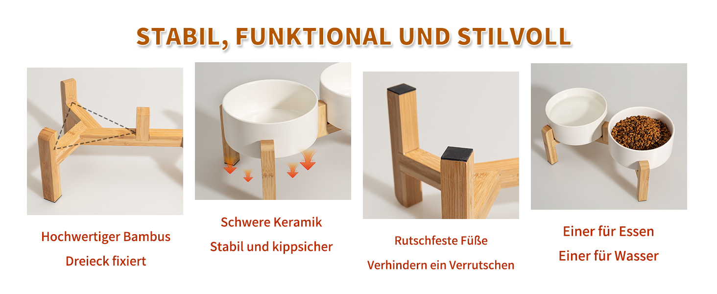 Набір мисок для собак, підняті миски, кераміка, протиковзкий стійкий, 2 шт., 850 мл, білий