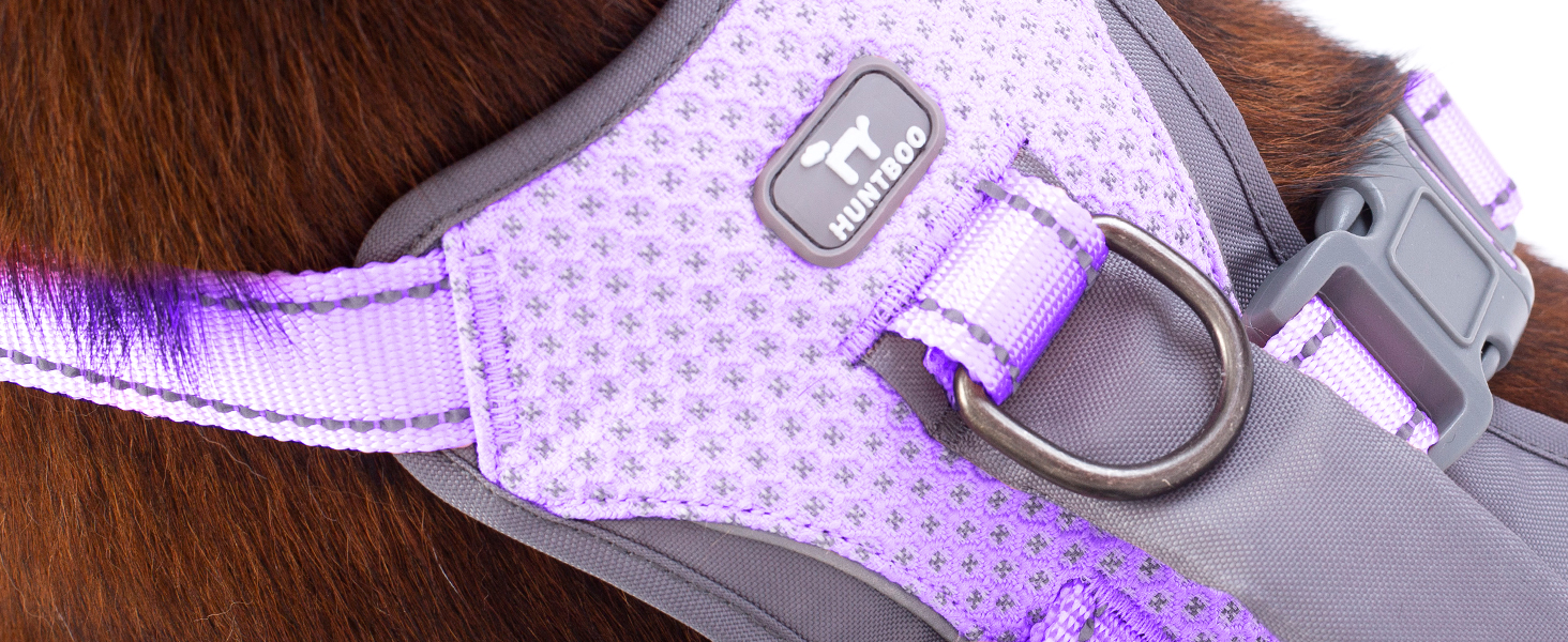 Шлейка Huntboo для собак - антистресова, з ручкою, для малеких, середніх та великих порід (S, M), лавандова