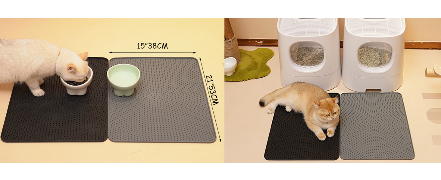 Килимок для котячого туалету Odoland, 2 шт., 71 x 51 см, силіконовий, водовідштовхуючий