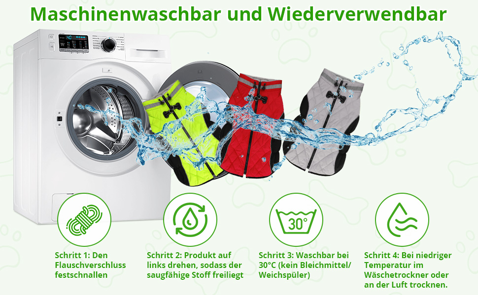 Зимова куртка для собак, водонепроникна, тепла, м'яка, вітрозахисна. З облаштуванням для повідка, світловідбиваюча, з блискавкою та регульованою застібкою. Для малих та середніх собак (Зелений, XL)