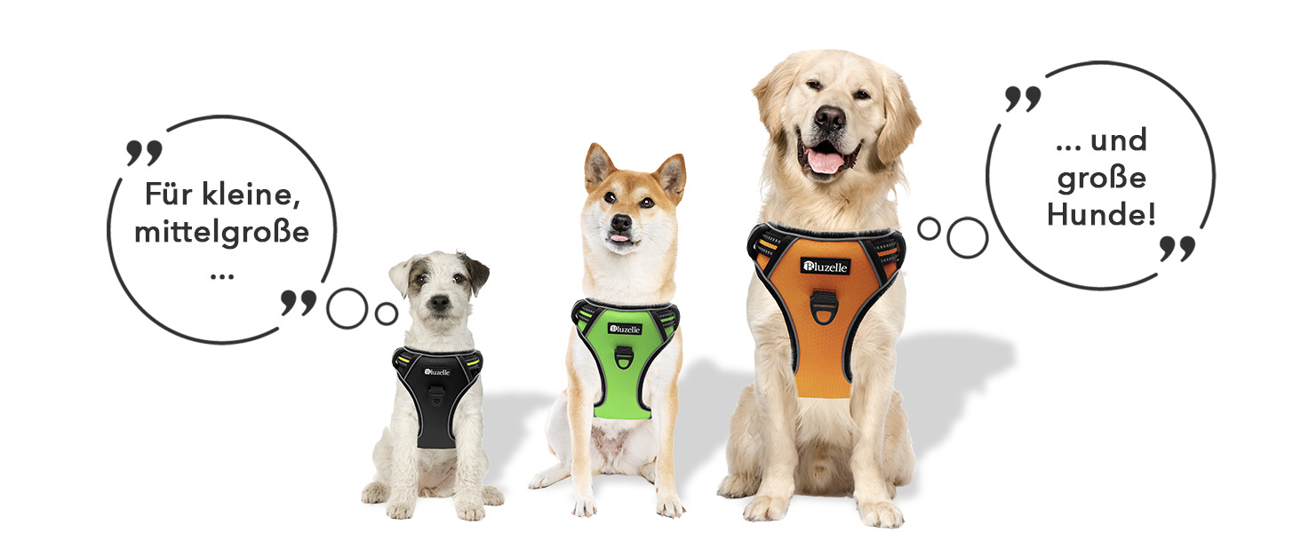 Шлейка для собак середніх порід Bluzelle, світловідбиваюча з ручкою та кишенею для GPS-трекера, анти-тяга, дихаюча, розмір M, зелена