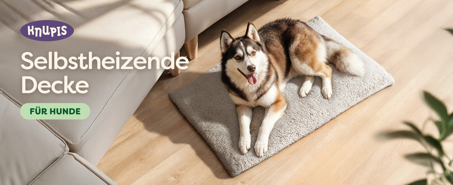Самогріюча підстилка для собак, 90x60 см, знімний чохол, м'яка та тепла, з антиковзким покриттям (сіра)