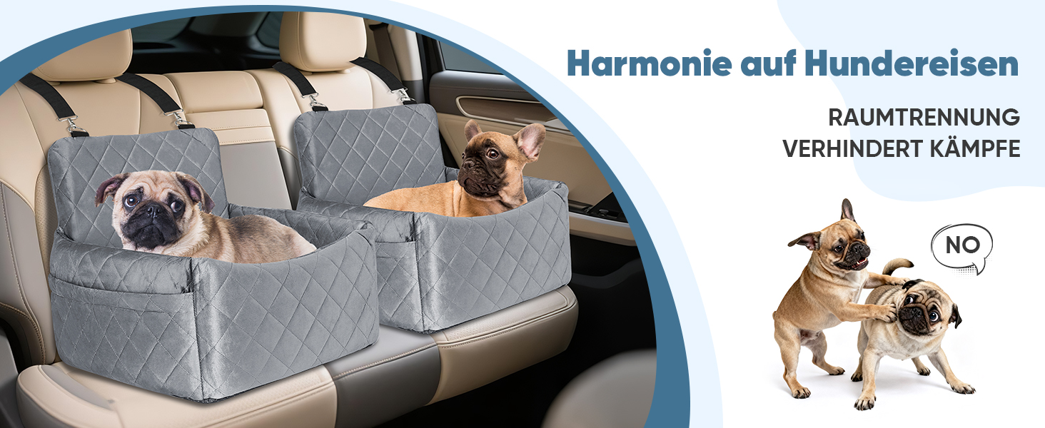 Автомобільний лежак для собак, кріплення на заднє сидіння, з ременями безпеки та кишенею для зберігання, 45x40x34 см