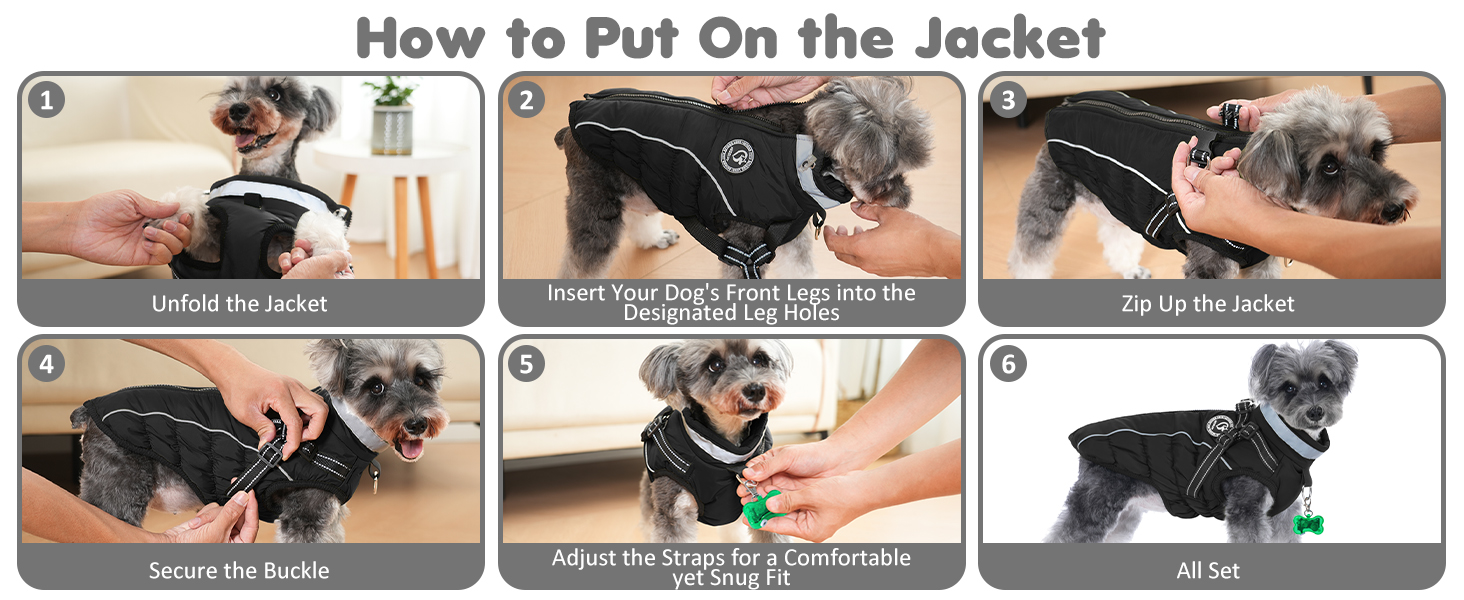 Зимовий одяг для собак: тепла куртка з LED-краваткою, світловідбиваючі смуги, водонепроникний, для маленьких та середніх собак (Чорний, XXL)