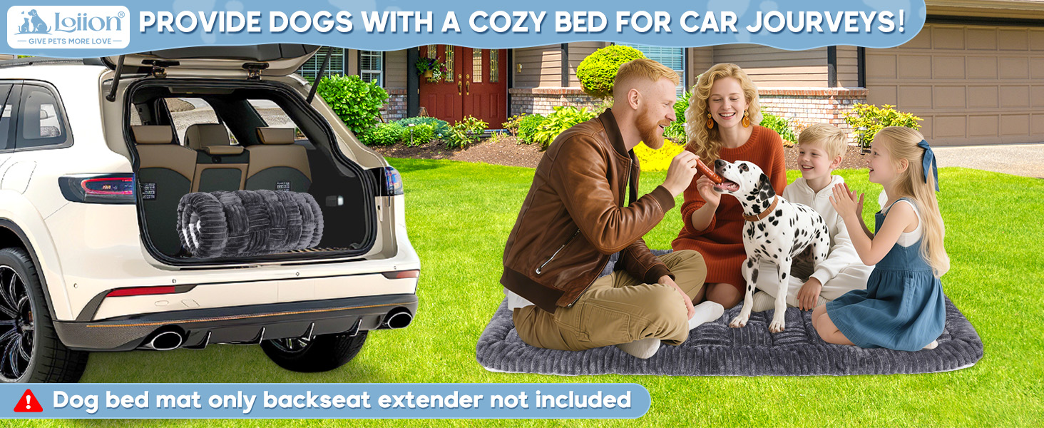 Килимок для собак у машину Loiion, захист заднього сидіння, великі породи, антиковзаюча, легко миється, зносостійкий, 127x62.5 см, темно-сірий