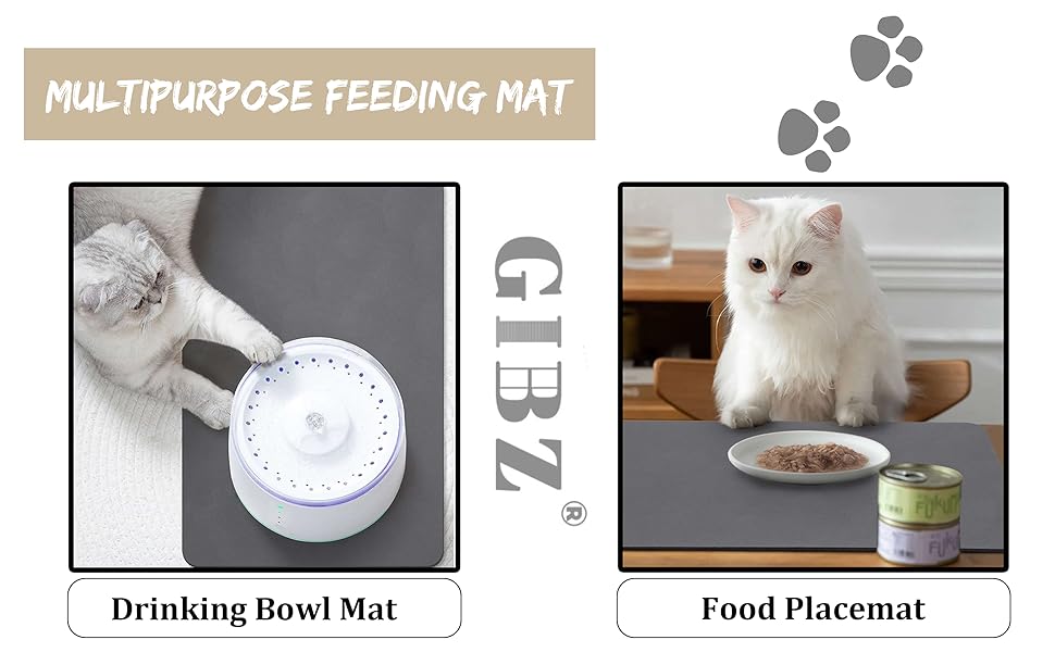 Підкладка під миску для собак та котів GIBZ, абсорбуюча, з діоксиду кремнію, неслизька, 45x60 см, темно-сіра