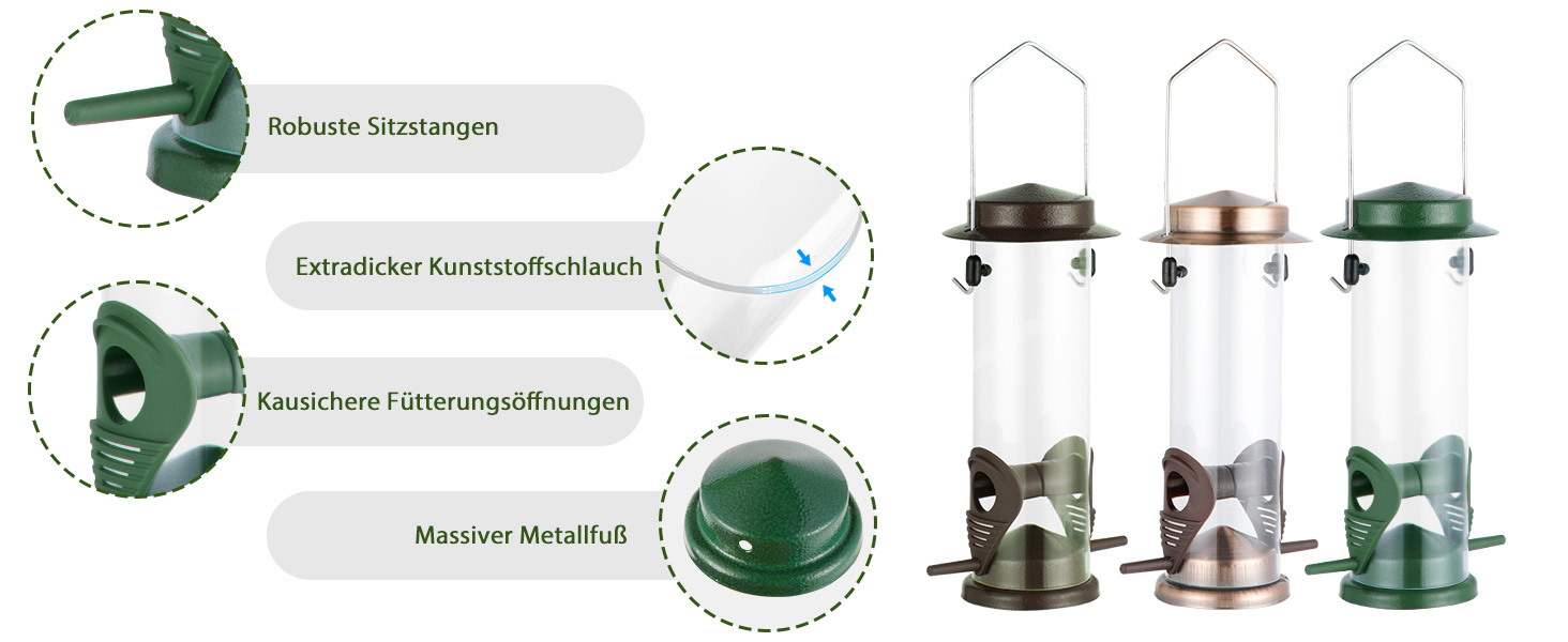 Годівниця для птахів MIXXIDEA з нержавіючої сталі, для саду та двору, 2 шт. (мідь)