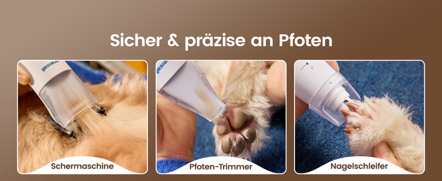 Машинка для стрижки собак Oneisall з пилососом, 15000 Па, видаляє 99.99% шерсті, тиха, 6 насадок для догляду за тваринами