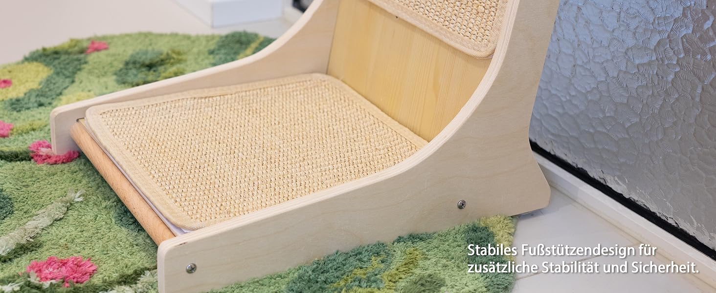 PETKARAY Котяче дряпальний борд з сизалю, 66 см, L-подібний, 105° вертикальна поверхня для дряпання, з іграшками, для стіни та кута