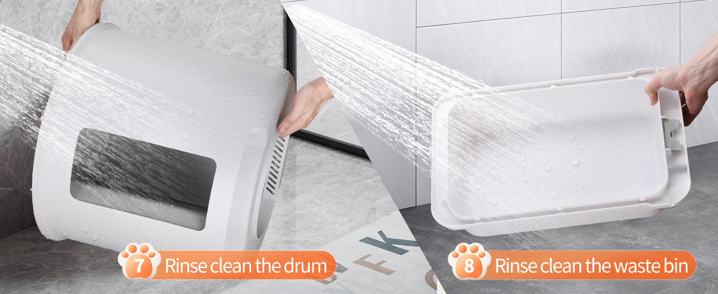 Автоматичний лоток для котів 68л з самоочищенням, з APP-керуванням, захистом та нейтралізатором запаху, з килимком та 2 рулонами сміттєвих пакетів, для кількох котів