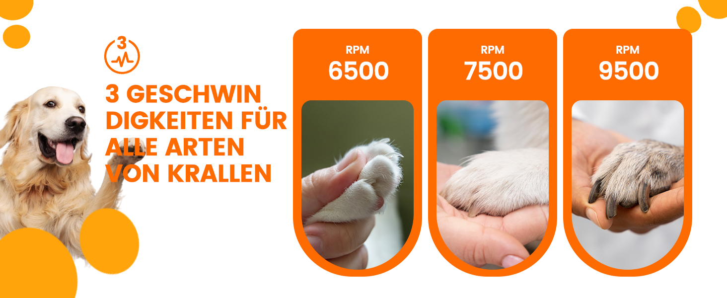 Точилка для кігтів собак Toozey з LED-підсвіткою, тиха (40 дБ), 3 швидкості, акумулятор 7,5 год, USB, для котів та собак