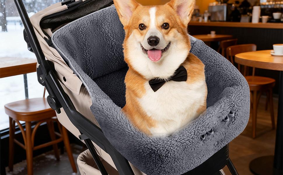 Захисний чохол для візка для собак - водонепроникний, з подушкою | Магнітна підкладка для транспортування, прогулянок, пляжу, ветеринара, сірий