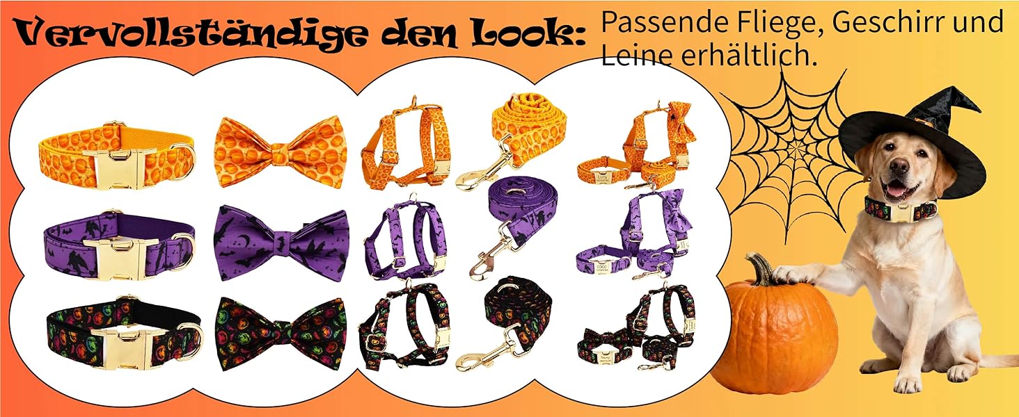 Персоналізоване собаче ошийник з металевою застібкою, двостороннє оксамитове ошийник з іменем та номером телефону, регульовані розміри для собак маленьких, середніх та великих порід (на Хелловін)