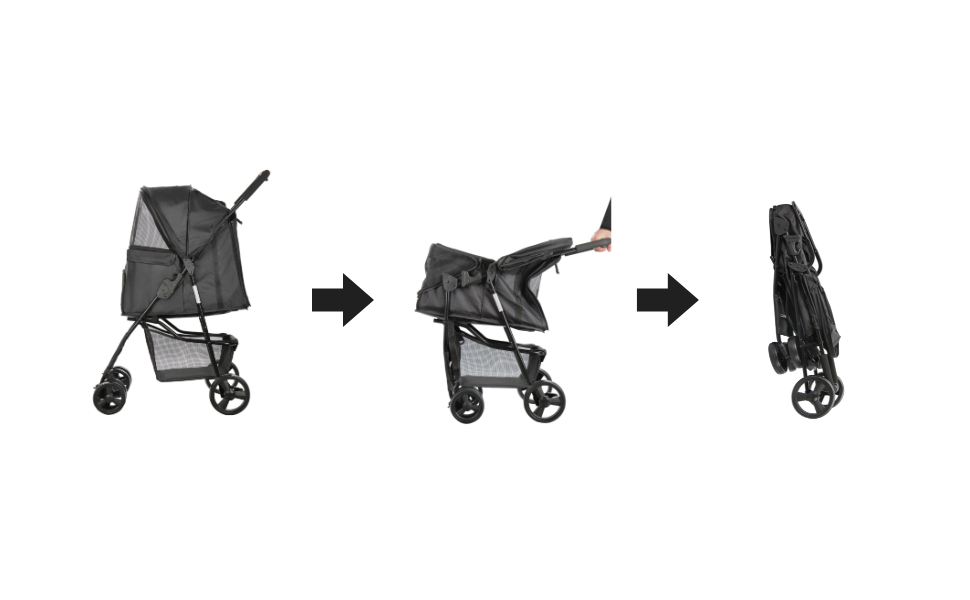 Візок для собак Сенна сірий, зручний для прогулянок