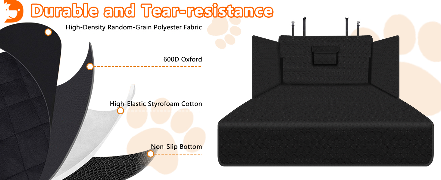 Захист для багажника автомобіля Alfheim для собак - водовідштовхувальний та легкий у догляді - універсальний. Килимок у багажник з захистом краю вантажного отвору (чорний, потовщений)