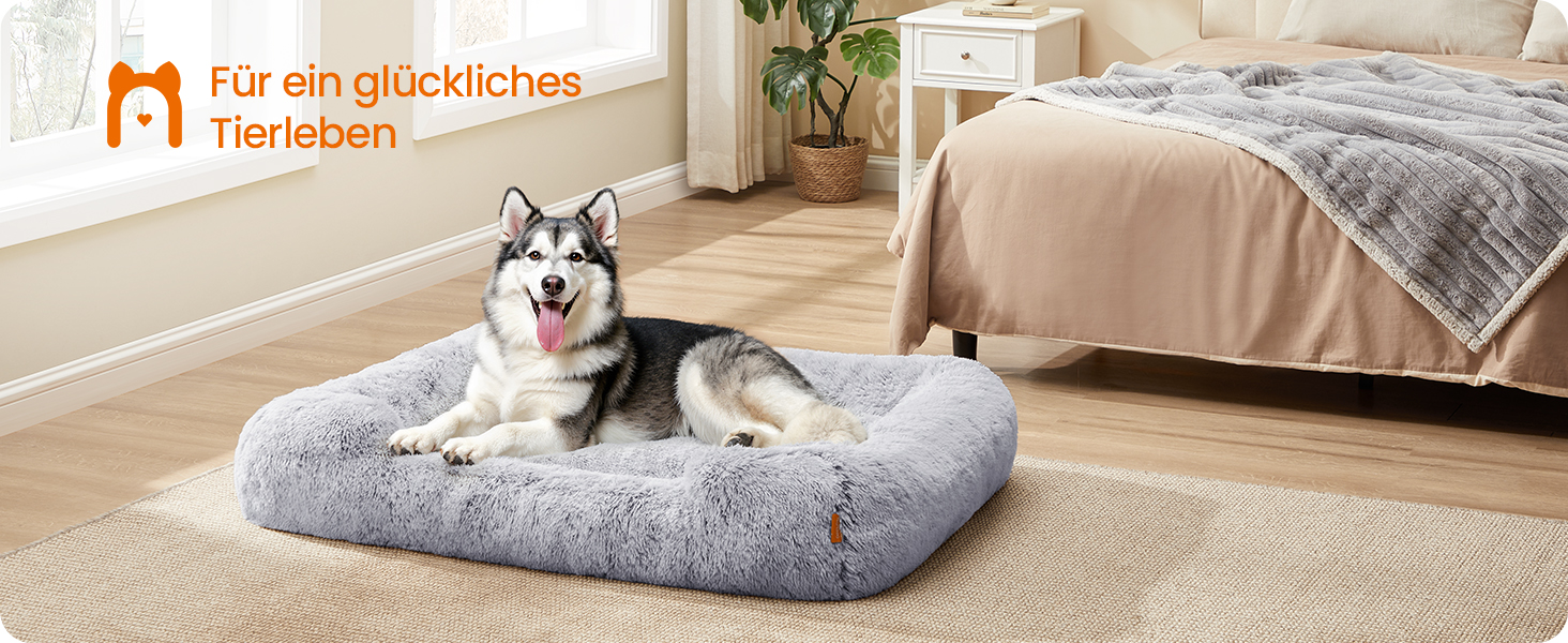 Feandrea Крісло-ліжко для собак, велике, 120 x 85 x 23 см, кошик для собак, м'яке ущільнення, собаче ліжко, підняті бортики, знімний та пральний чохол, нековзне, Ombré сірий PGW274GA01 XXL