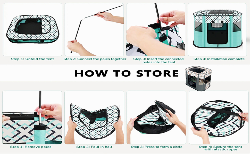 Портативна собача будка Floving, загон для тварин, переносна клітка для котів та цуценят, сіра (80*60 см)