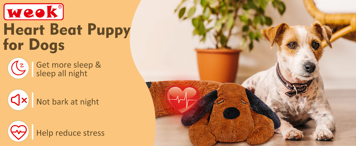 Іграшка-серце для собак WEOK - зручне м'яке ліжко, для зняття тривоги, заспокоююча допомога, допомога у сні, для середніх собак (Темно-коричневий)