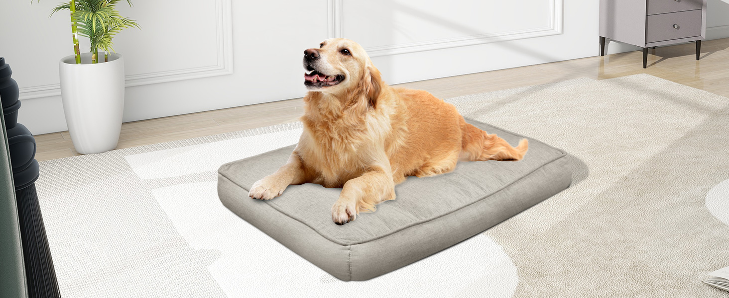 Ортопедичне ліжко для собак великих та середніх порід, знімний, миючий наповнювач, 90x76 см, колір коричневий